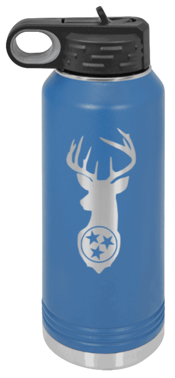Tristar Deer - 32oz Water Bottle- Royal Blue
