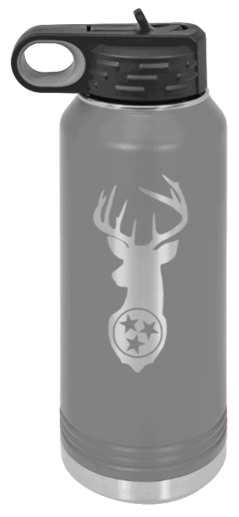 Tristar Deer - 32oz Water Bottle- Dark Grey