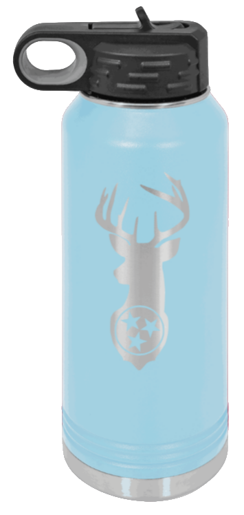 Tristar Deer - 32oz Water Bottle- Light Blue