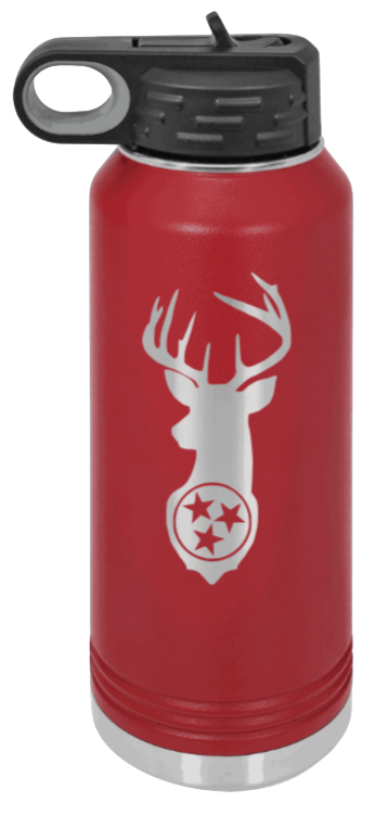 Tristar Deer - 32oz Water Bottle- Maroon