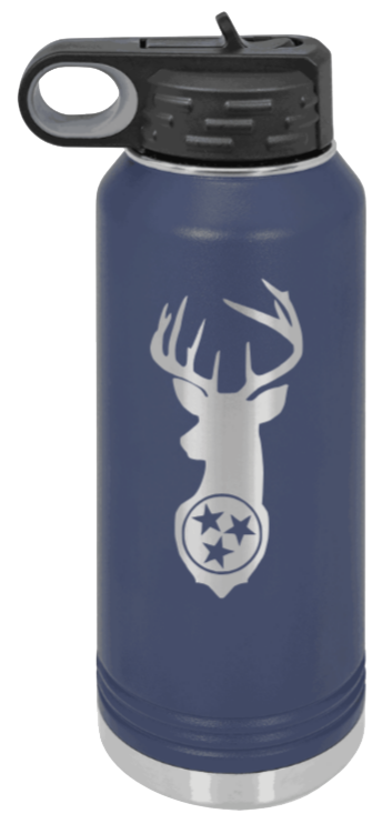 Tristar Deer - 32oz Water Bottle- Navy
