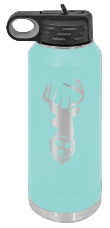 Tristar Deer - 32oz Water Bottle- Teal