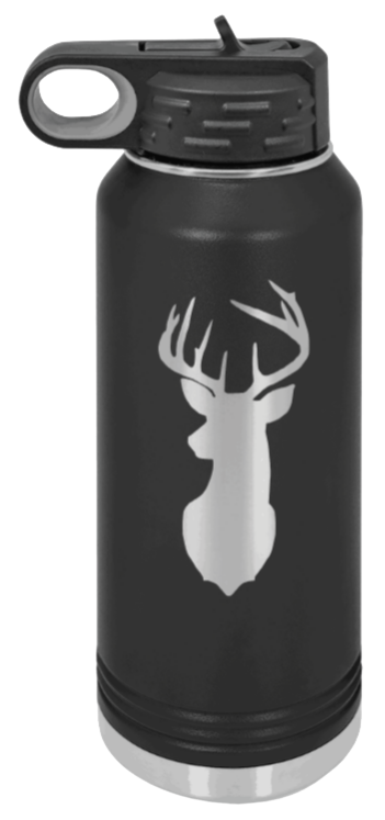 Deer - 32oz Water Bottle- Black