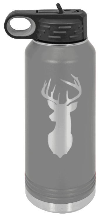 Deer - 32oz Water Bottle- Dark Grey