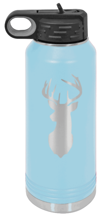 Deer - 32oz Water Bottle- Light Blue