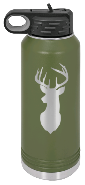 Deer - 32oz Water Bottle- Olive