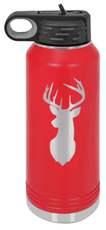 Deer - 32oz Water Bottle- Red