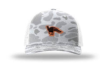 Load image into Gallery viewer, Distressed Flag Turkey Leather Patch Richardson 112 Duck Camo Hat
