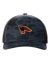 Load image into Gallery viewer, Distressed Flag Turkey Leather Patch Richardson 112 Duck Camo Hat
