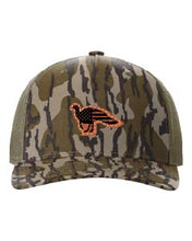 Load image into Gallery viewer, Distressed Flag Turkey Leather Patch Richardson 112 Duck Camo Hat
