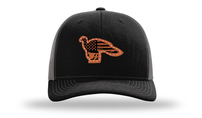 Distressed Flag Turkey Leather Patch Richardson 112 Hat