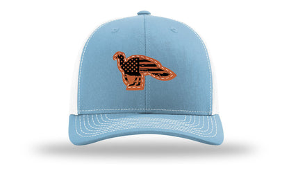 Distressed Flag Turkey Leather Patch Richardson 112 Hat