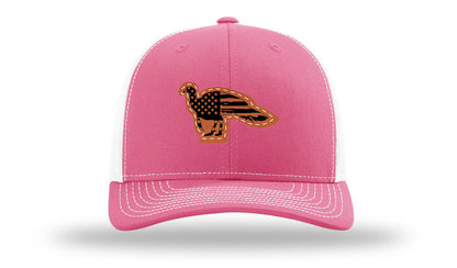 Distressed Flag Turkey Leather Patch Richardson 112 Hat