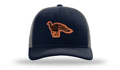 Distressed Flag Turkey Leather Patch Richardson 112 Hat