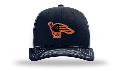 Distressed Flag Turkey Leather Patch Richardson 112 Hat