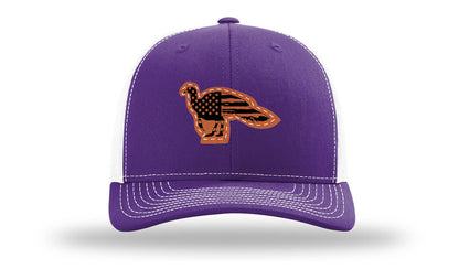 Distressed Flag Turkey Leather Patch Richardson 112 Hat