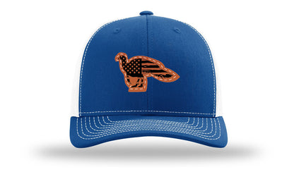 Distressed Flag Turkey Leather Patch Richardson 112 Hat