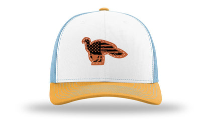 Distressed Flag Turkey Leather Patch Richardson 112 Hat