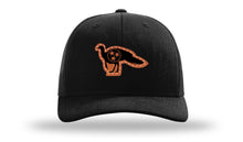 Load image into Gallery viewer, Richarson 112 Black Hat with &#39;Girl Dad&#39; text Rawhide Leather Patch Hat with White stitching.
