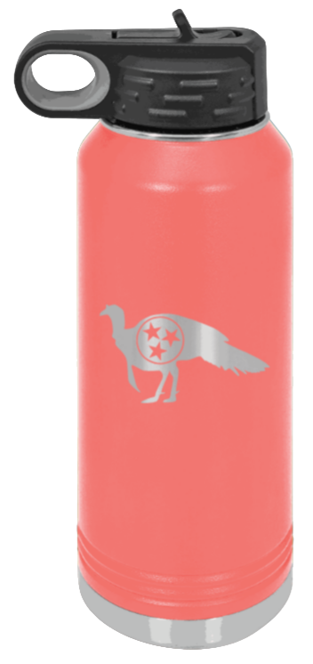 Tristar Turkey - 32oz Water Bottle- Coral