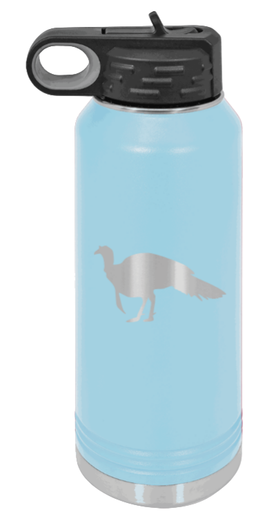 Turkey Silhouette - 32oz Water Bottle- Light Blue