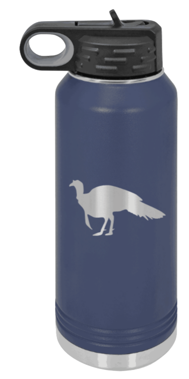 Turkey Silhouette - 32oz Water Bottle- Navy