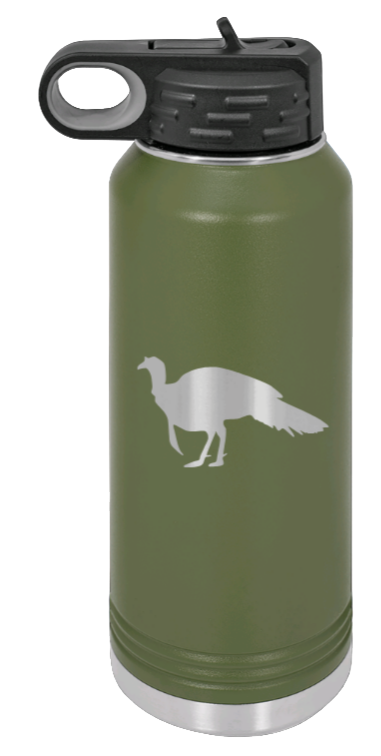 Turkey Silhouette - 32oz Water Bottle- Olive