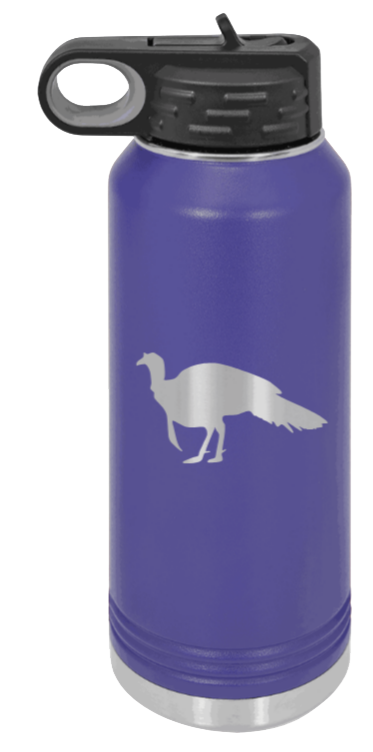 Turkey Silhouette - 32oz Water Bottle- Purple