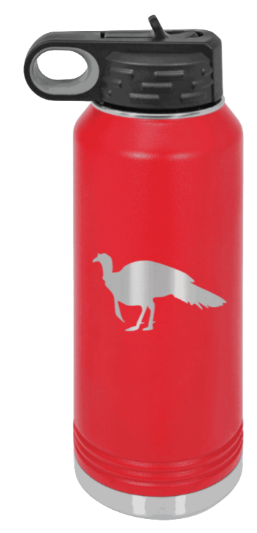 Turkey Silhouette - 32oz Water Bottle- Red