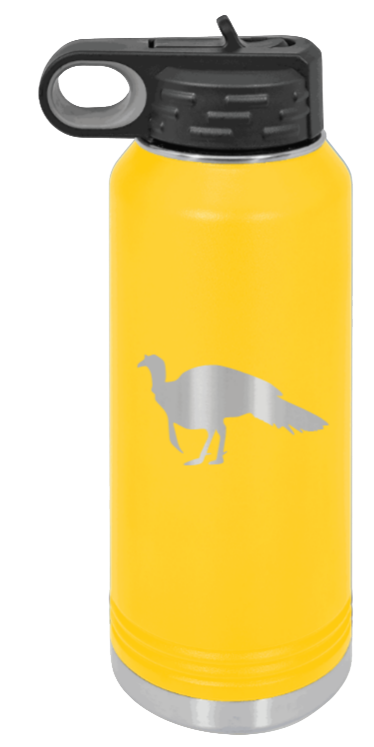 Turkey Silhouette - 32oz Water Bottle- Yellow