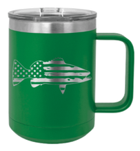 Load image into Gallery viewer, Distressed Flag Fish Laser Engraved Mug (Etched)

