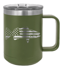 Load image into Gallery viewer, Distressed Flag Fish Laser Engraved Mug (Etched)
