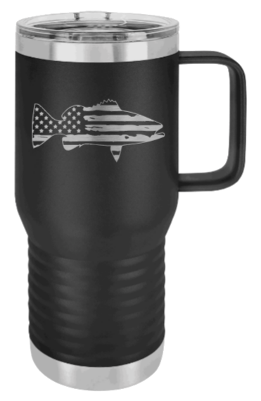 Distressed Flag Fish Laser Engraved Mug (Etched)