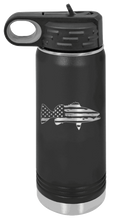 Load image into Gallery viewer, Distressed Flag Fish Laser Engraved Water Bottle (Etched)
