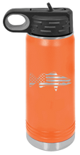 Load image into Gallery viewer, Distressed Flag Fish Laser Engraved Water Bottle (Etched)
