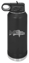 Load image into Gallery viewer, Distressed Flag Fish Laser Engraved Water Bottle (Etched)
