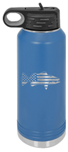 Load image into Gallery viewer, Distressed Flag Fish Laser Engraved Water Bottle (Etched)
