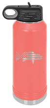 Load image into Gallery viewer, Distressed Flag Fish Laser Engraved Water Bottle (Etched)
