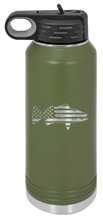 Load image into Gallery viewer, Distressed Flag Fish Laser Engraved Water Bottle (Etched)
