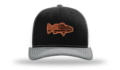 Distressed Flag Bass Leather Patch Richardson 112 Hat