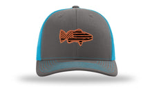 Load image into Gallery viewer, Distressed Flag Bass Leather Patch Richardson 112 Hat

