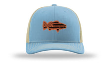Load image into Gallery viewer, Distressed Flag Bass Leather Patch Richardson 112 Hat
