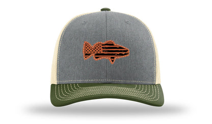 Distressed Flag Bass Leather Patch Richardson 112 Hat