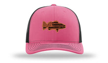 Load image into Gallery viewer, Distressed Flag Bass Leather Patch Richardson 112 Hat
