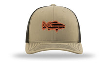 Load image into Gallery viewer, Distressed Flag Bass Leather Patch Richardson 112 Hat

