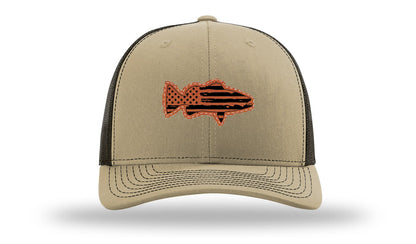Distressed Flag Bass Leather Patch Richardson 112 Hat