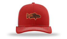 Load image into Gallery viewer, Distressed Flag Bass Leather Patch Richardson 112 Hat
