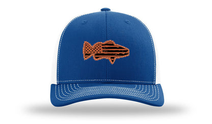 Distressed Flag Bass Leather Patch Richardson 112 Hat