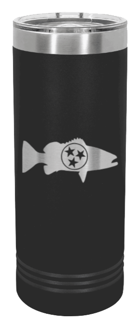 Tristar Fish Laser Engraved Skinny Tumbler (Etched)