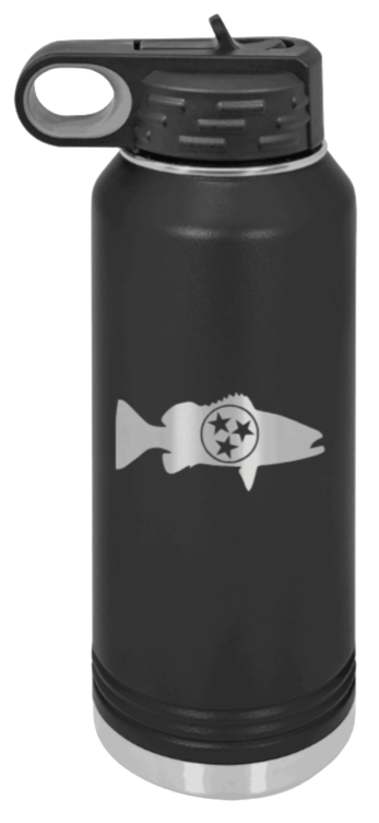 Tristar Fish - 32oz Water Bottle- Black